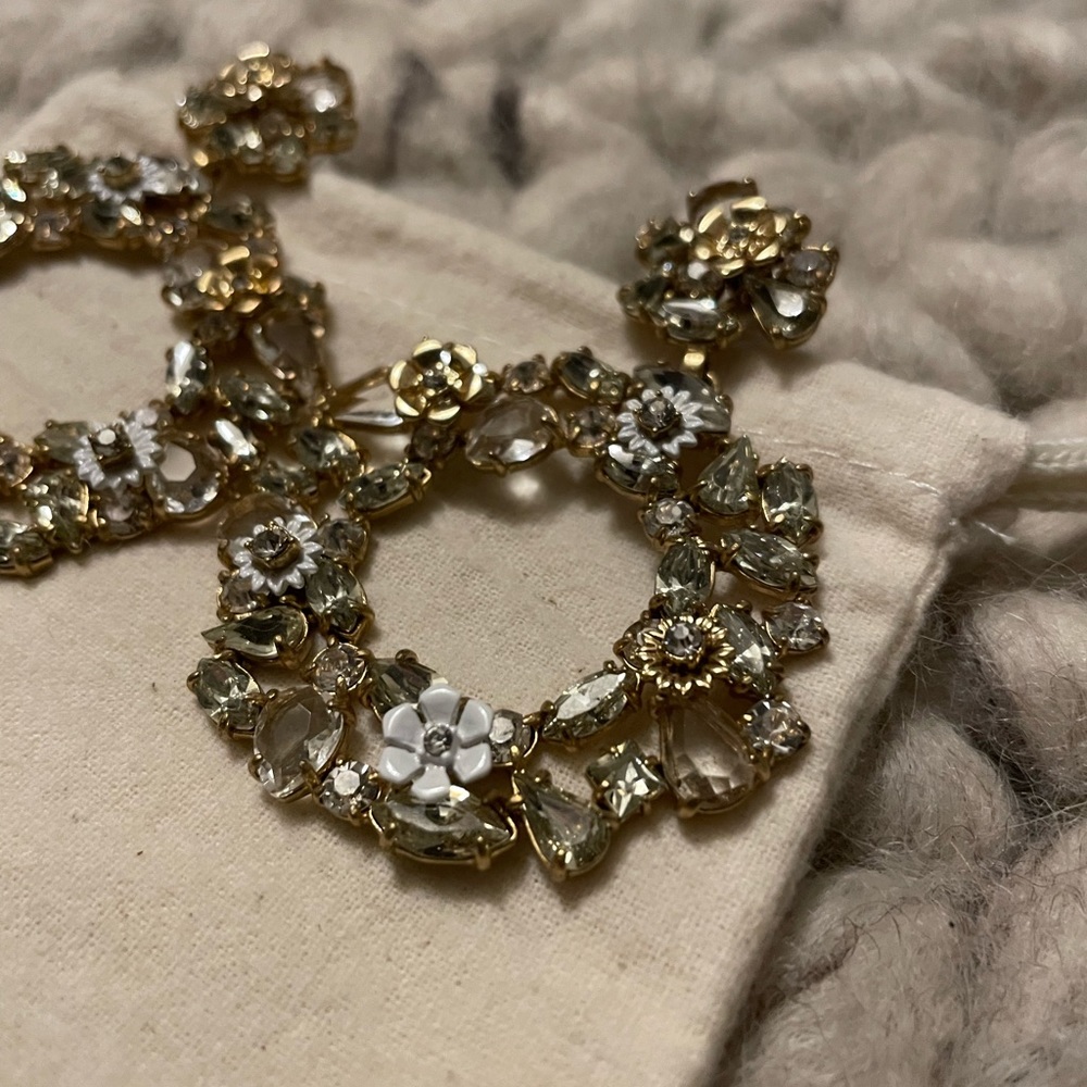 JCrew floral hoop earrings